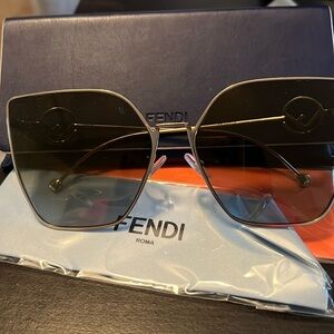Fendi FF gold-tone butterfly sunglasses